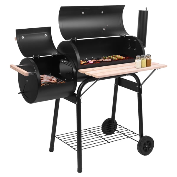 POVANLI 36〞Fire Pit for Outside Wood Burning Fire Pit Tables with Metal Lid,BBQ Net Black