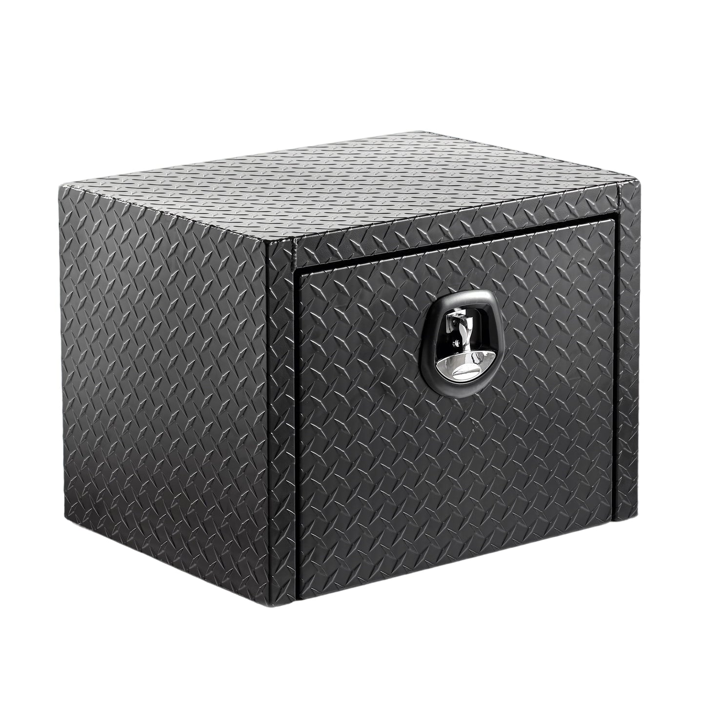 GAKMCIL 24" Heavy Duty Aluminum Diamond Plate Tool Underbody Box, Outdoor Waterproof Square Truck Storage Organizer Chest with Lock and Keys, 23lbs Load for Trucks, RVs, ATVs, Trailers, Garages