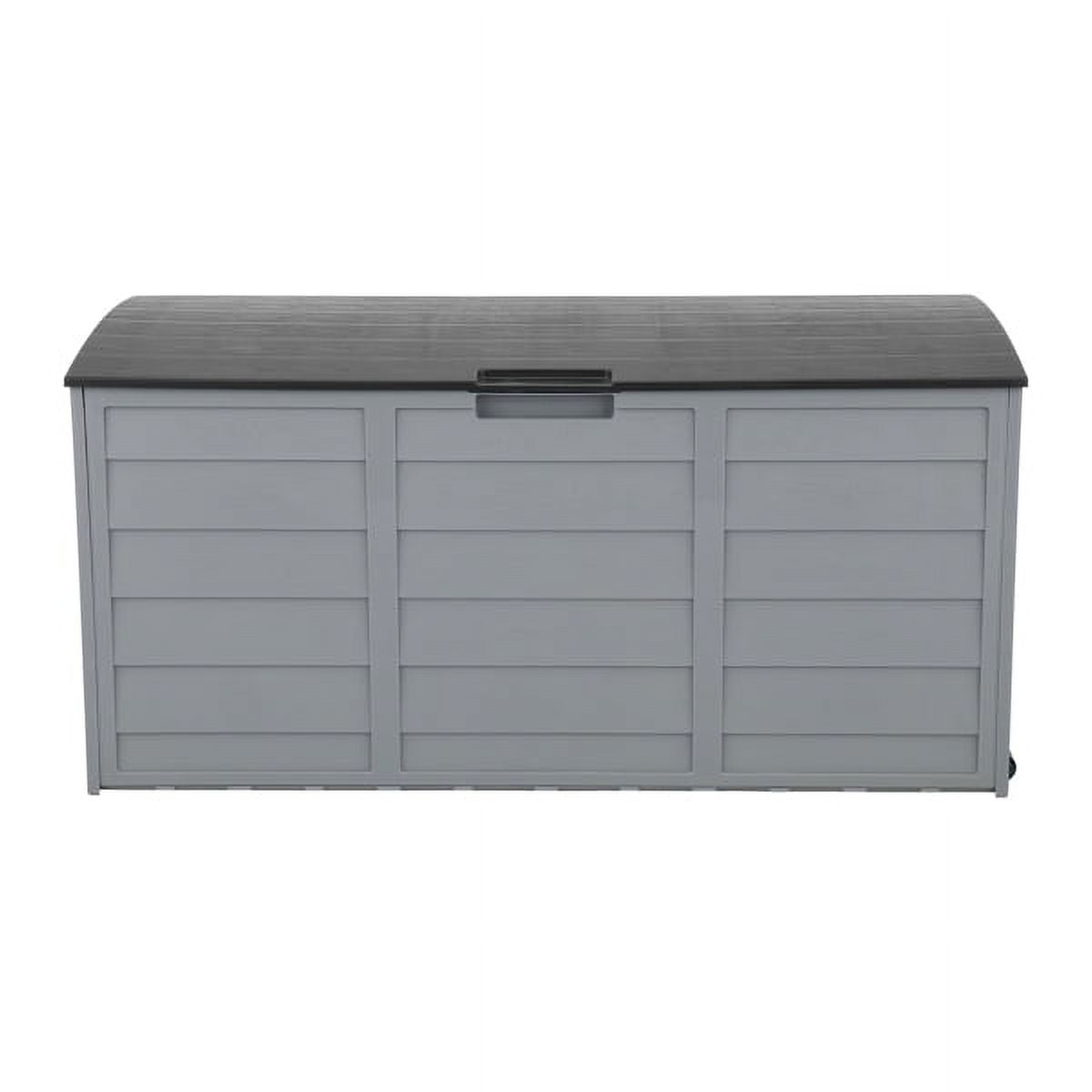 POVANLI 75gal 260L Outdoor Garden Plastic Storage Deck Box, Garden Storage Box, Waterproof , Throw Pillows, Toys, Lockable, Garden Tools and Pool-Supplies (Grey)