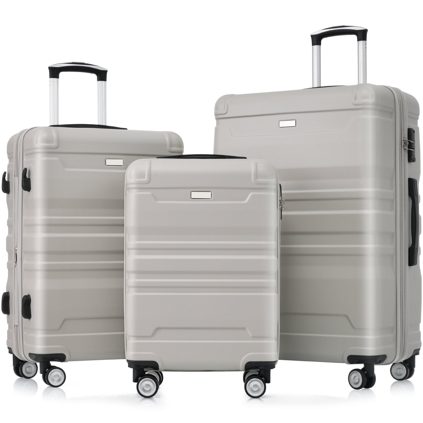 POVANLI 3Pcs Luggage Sets New Model Expandable ABS Hardshell,Luggage Hardside Lightweight Durable Suitcase sets Spinner Wheels Suitcase with TSA Lock 20''24''28''(light grey)