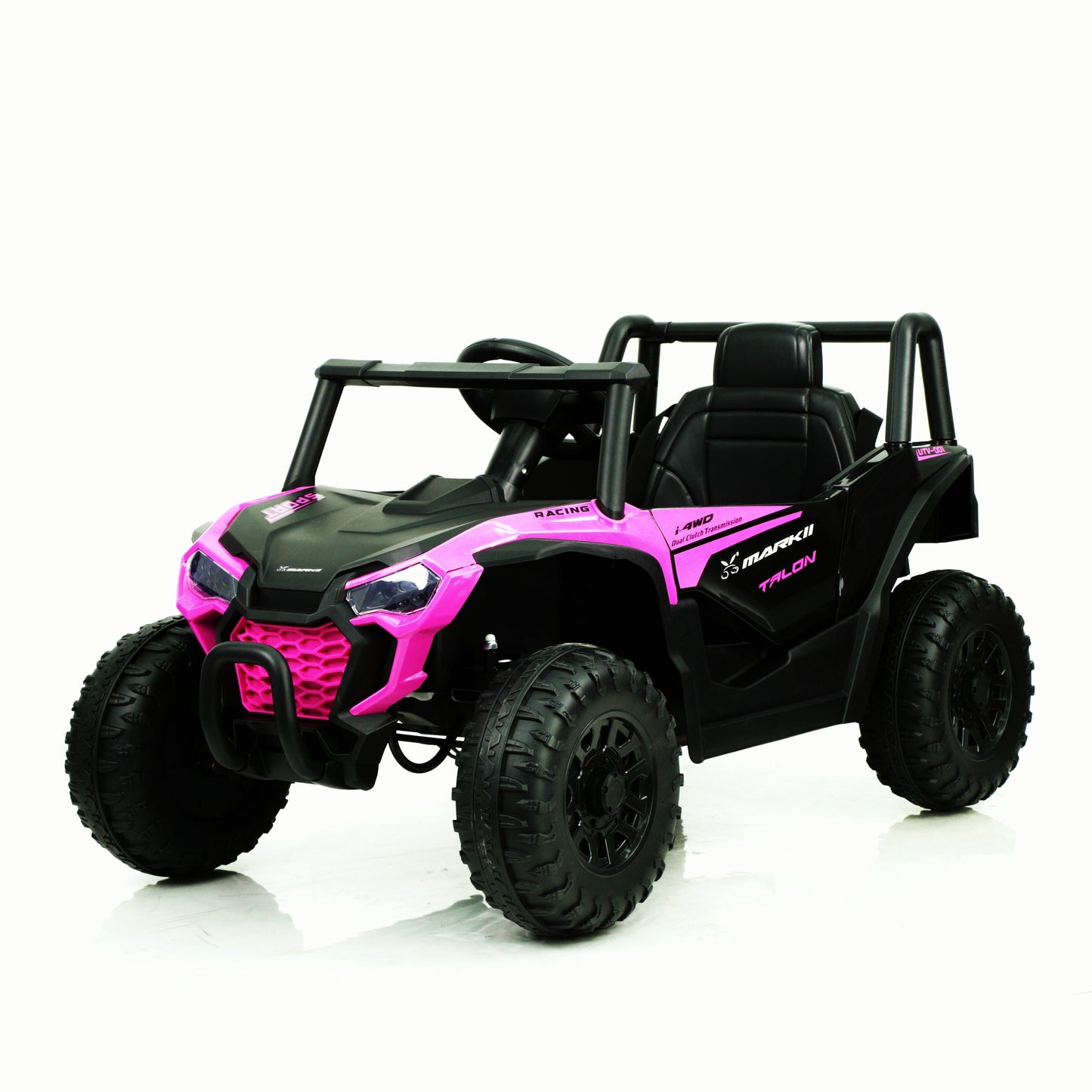 POVANLI 12V Kids Ride On Electric UTV Car W/Parents Remote, Slow start, Two driving modes, Three speeds, Power Display, LED Lights, USB, MP3, Bluetooth for Children Aged 3-5, Gift (Pink)