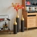 GAKMCIL Black and Gold Metal Floor Vases with Triangular Relief Ideal for Mother's Day Gift, Wedding decoration, Elegant Floral Display for Home Decor (Set of 3, 33.4 ", 28.7 ", 24 "H)(Gift)