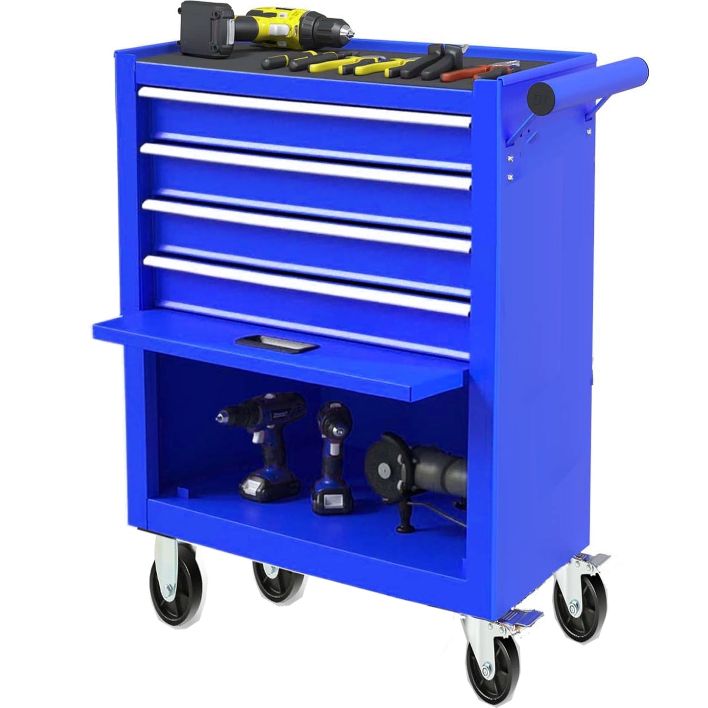 POVANLI 4-Drawer Rolling Tool Chest with Wheels Multifunctional Tool Chest Portable Tool Storage Cabinet with Locking System for Garage Workshop Warehouse Repair Shop