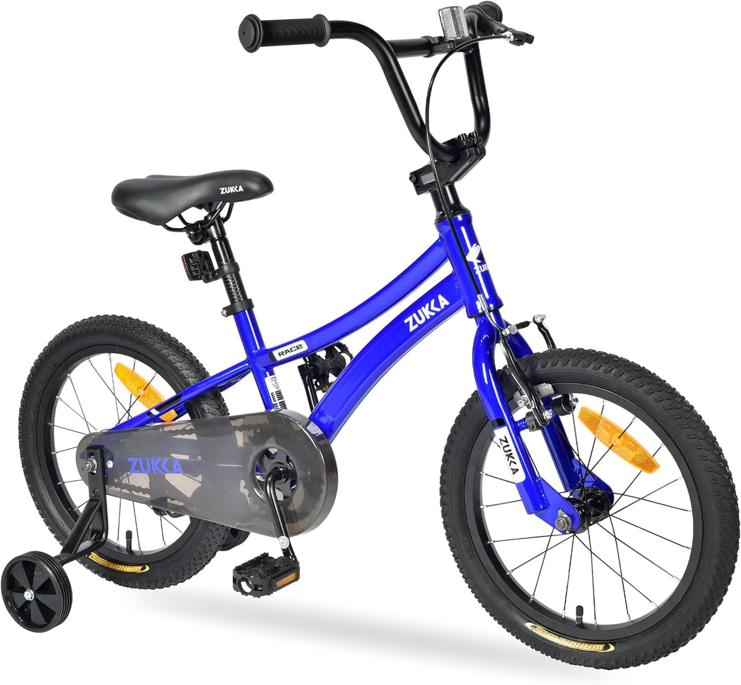 POVANLI 16“ Kids Bike for Boys Girls Ages 4-8 Years, Lightweight Alloy Frame Bicycle, Disc Adjustable Handlebar Training Wheels white