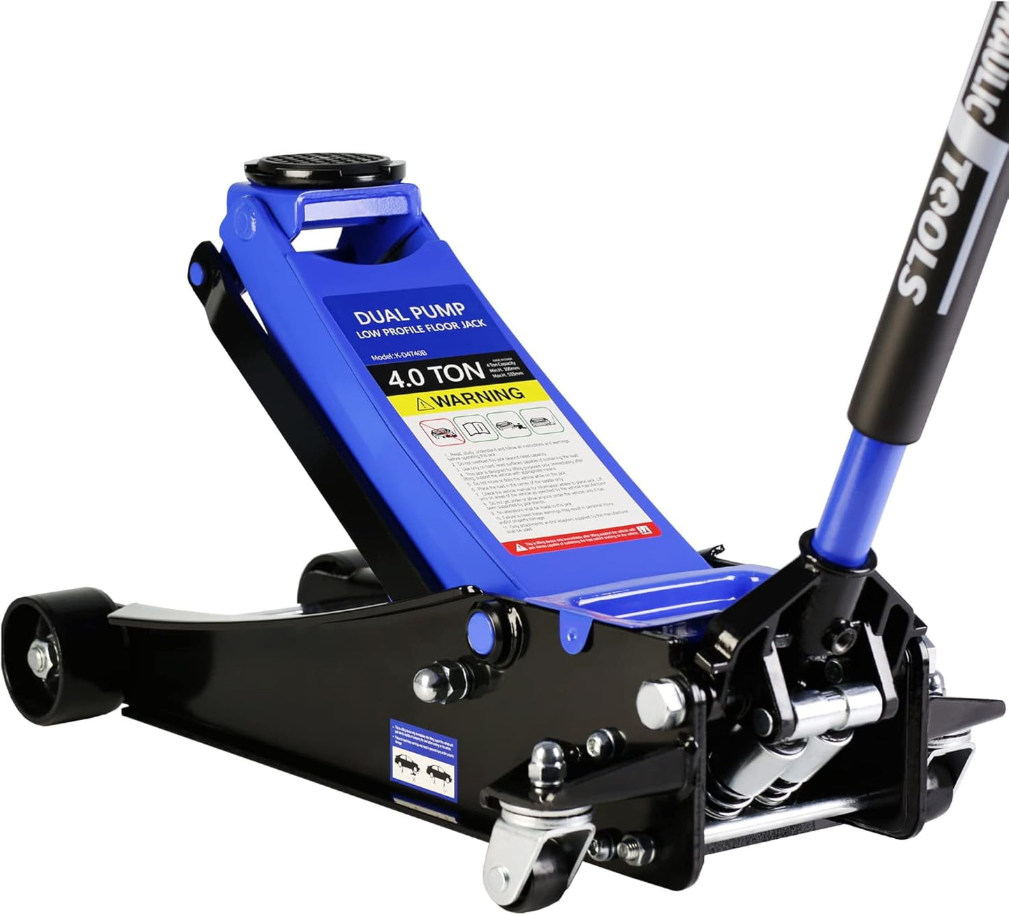 POVANLI 4 Ton (8800 lb) Low Profile Floor Jack,Professional Low Profile Hydraulic Jack, Heavy Duty Steel Racing Floor Jack with Dual Piston Quick Lift Pump,Lift Range 4"-21" Blue