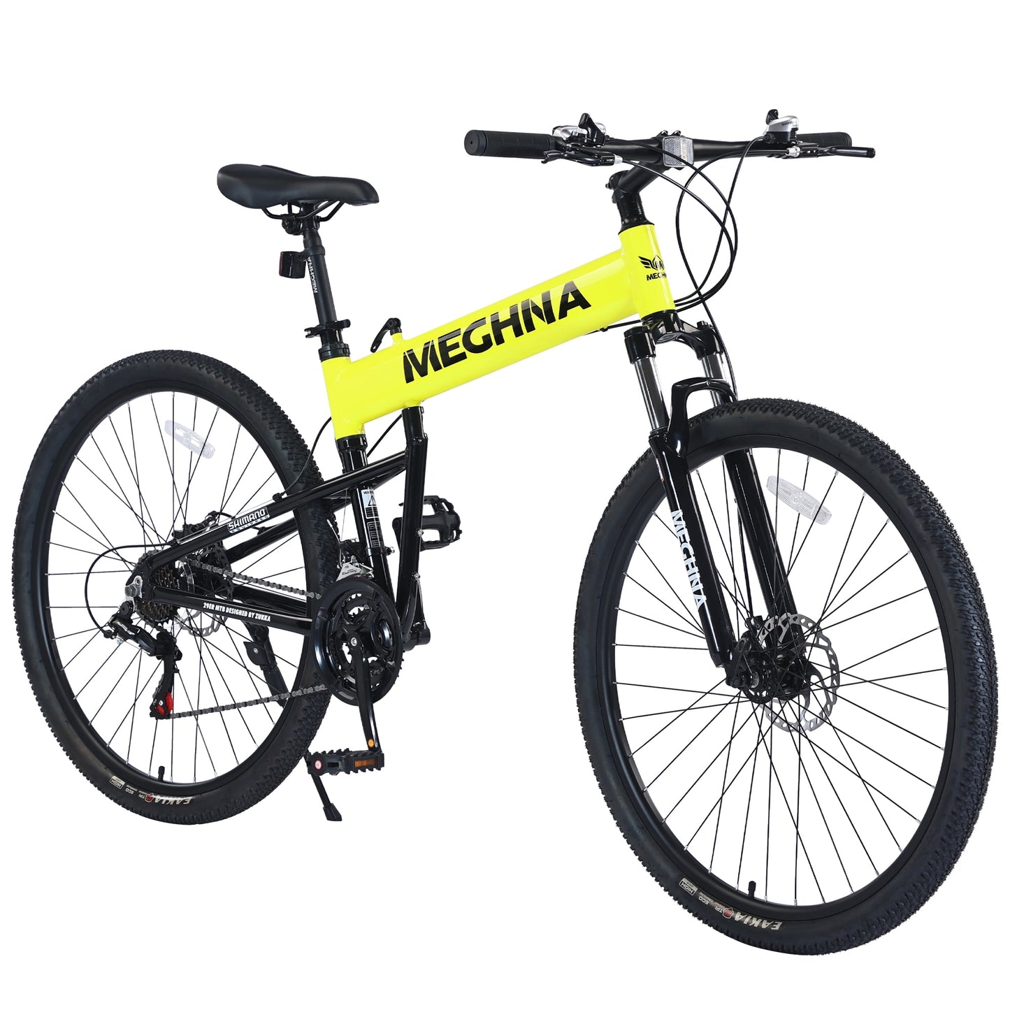 POVANLI 29" Folding Mountain Bike for Mens Womens,Suspension Fork Aluminium Alloy Frame 21Speed Mountain Bike,85% Pre-assembled,for city road/muddy road/snow road/gravel road,Gift(Green)