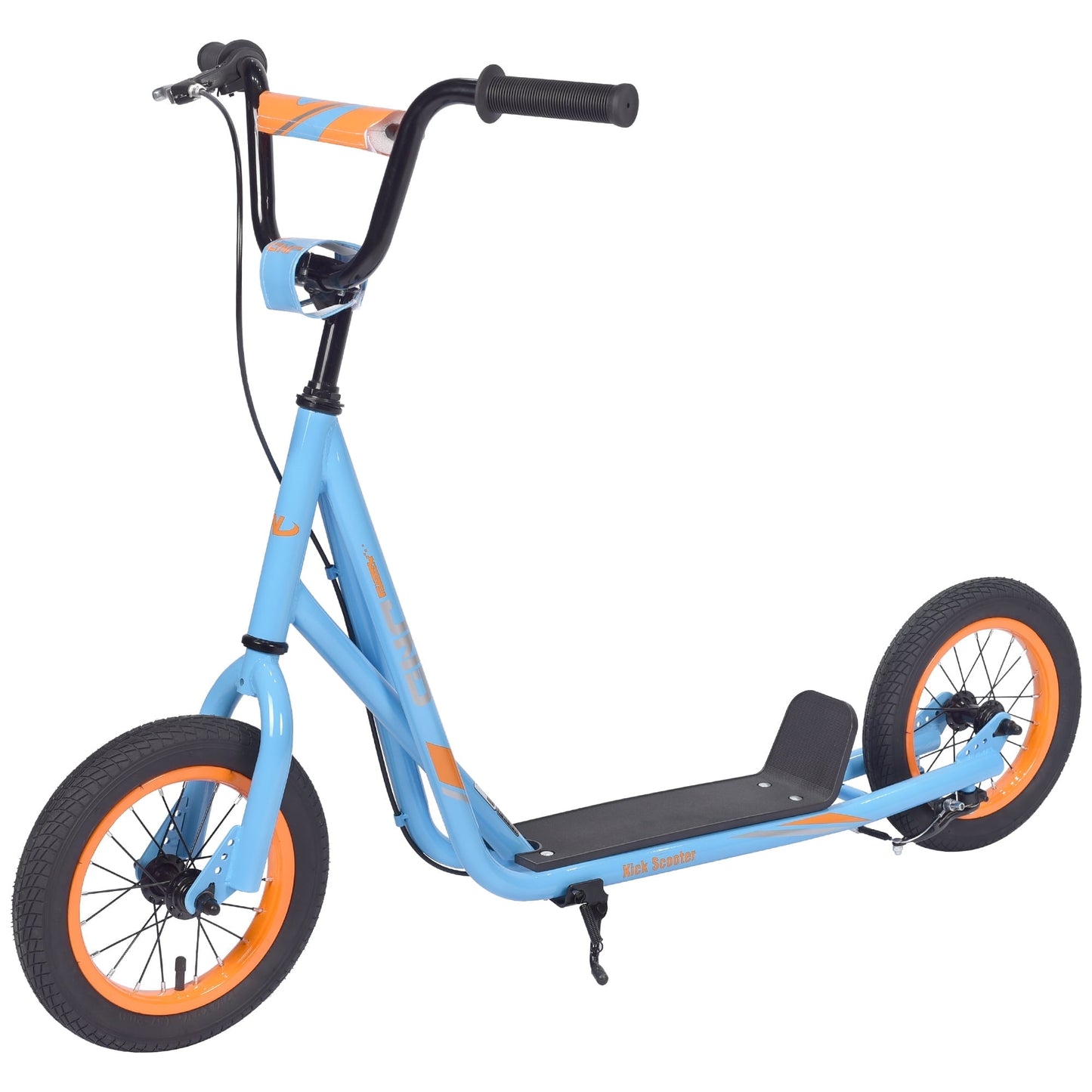 CAMSCH Kick Scooter for 6 - 12 yr with Adjustable Handlebar, 12 Inch Inflatable Wheels, Widened non-slip Footboard, Riding Toys/Ride Ons, Supports 3'7"-5'1" height riders, Blue (Birthday Gift)