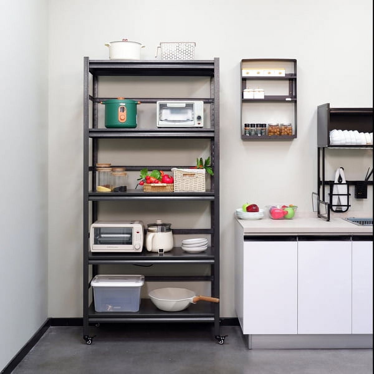 POWANLI 5-Tier 1980LB Storage Shelving Unit, Metal Shelf, Adjustable Storage Shelf, Garage Shelf, Metal Storage Rack for Kitchen