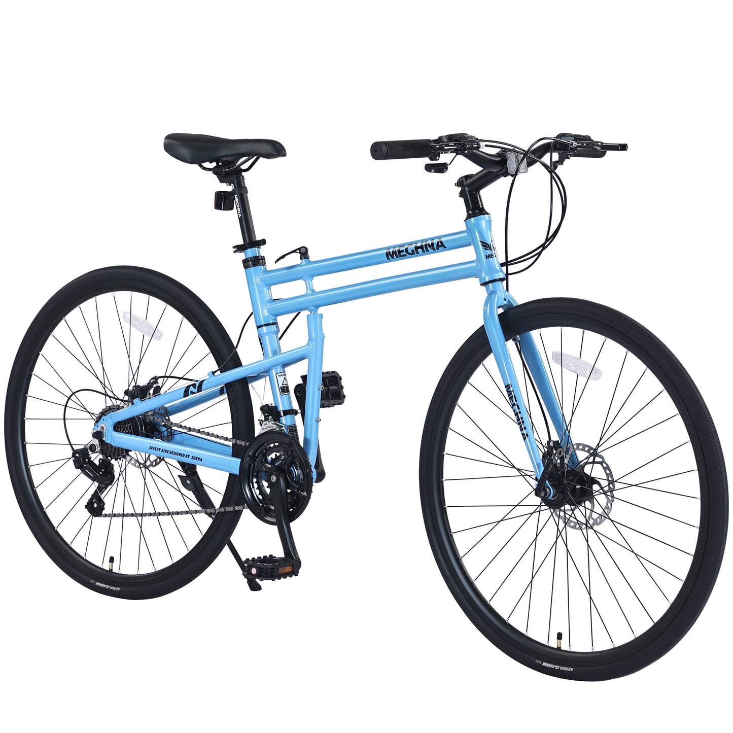 POVANLI 700C Road Bike 21 Speed Folding Hybrid bike Disc Brake For men women's City Bicycle,85% pre-assembled Hybrid Bike, Adults ages 14+, Go to School/Work Commuter City Beach Bicycles,Gift(Green)