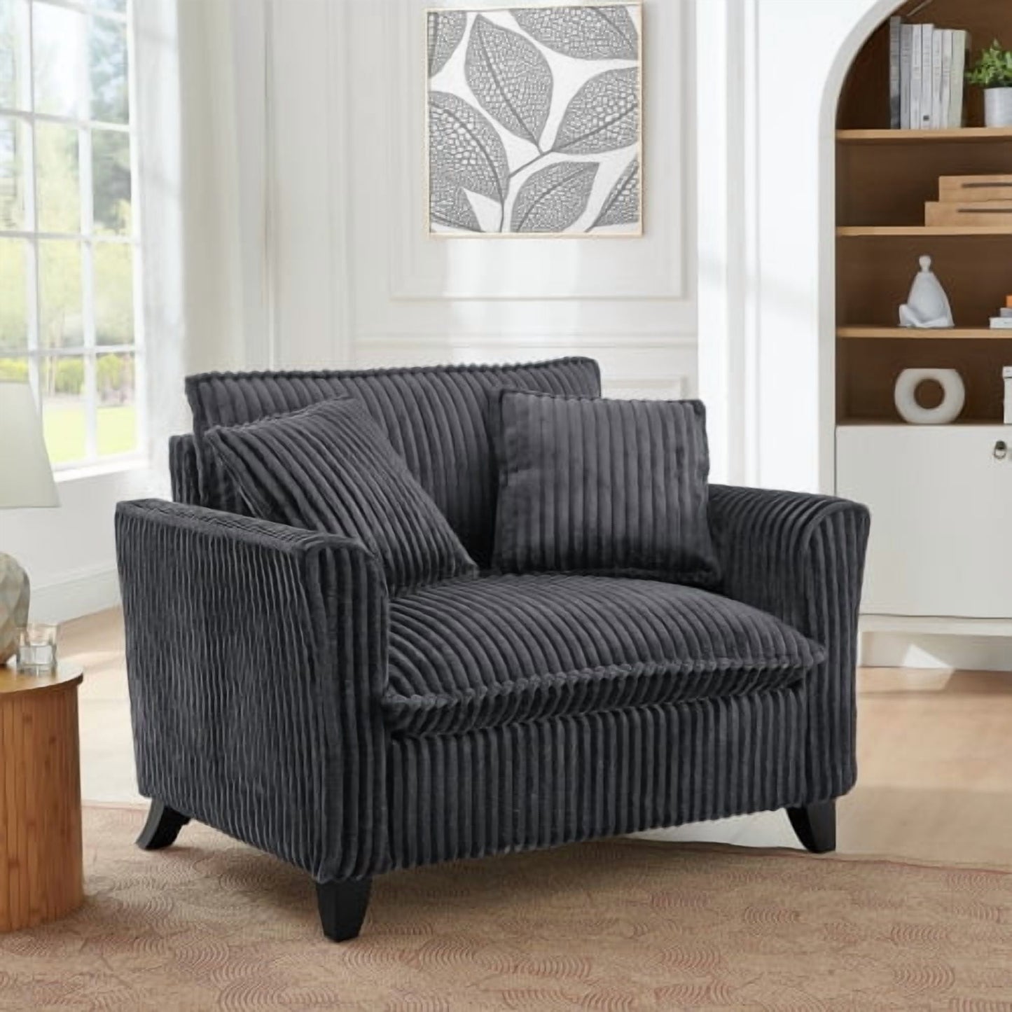GAKMCIL Sofa Couch with Pillow/Backrest,Lazy Sofa Chair with Armrest,Versatile Seating for Reading Gaming,Single,Gray