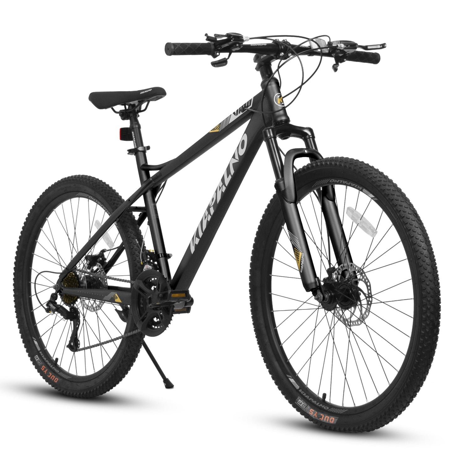 POVANLI 26" Mountain Bike for Adults,21-Speed Outdoor Bike with High-Carbon Steel Frame Bike,Dual Disc Brake Mountain Bicycle Adults ages 14+, Gift(Black+ Gray)