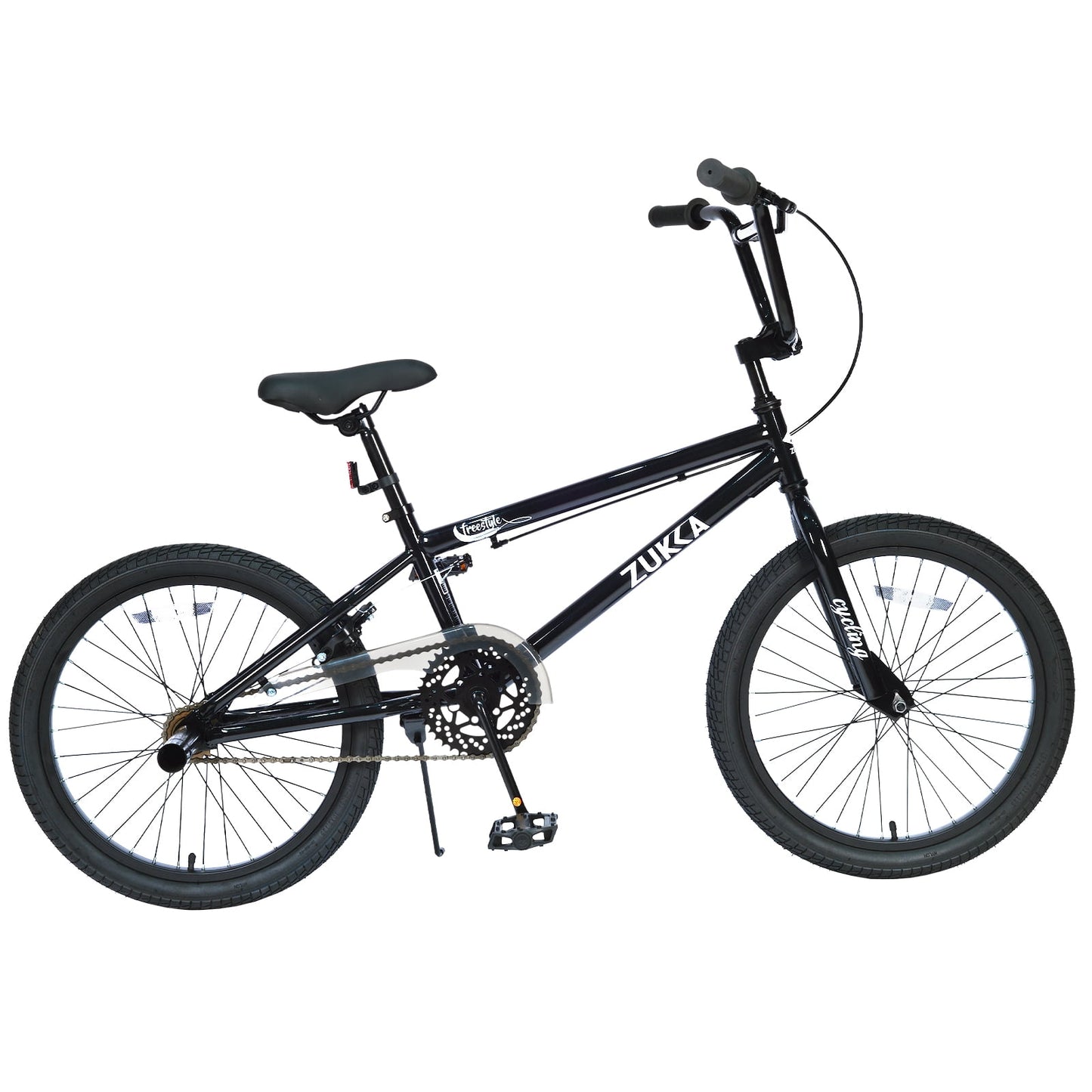 POVANLI 20 Inch BMX Bike for Men and Women, Steel Frame, Aluminum Alloy Rim, 40T Chainring, Anti-skid Pedals, Rear Caliper Brakes, Disc Brake, Gift (Yr 7-10) (Black)