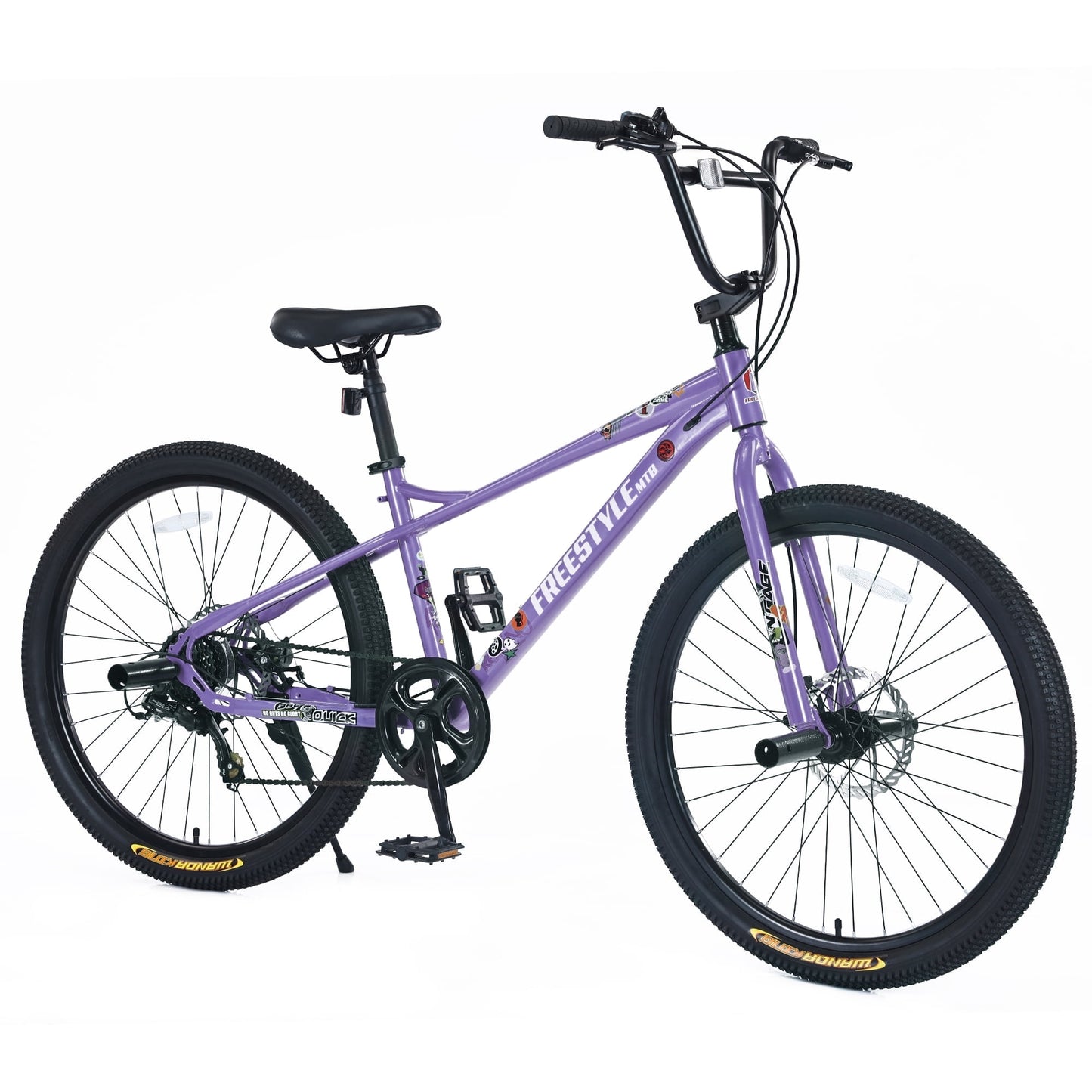 POVANLI 26 Inch Adult Bike, Carbon Steel Youngster Bicycle for tall Height 54-62 inches,Double Disc Brakes, Saround 85% assembled body,Gift(Purple)