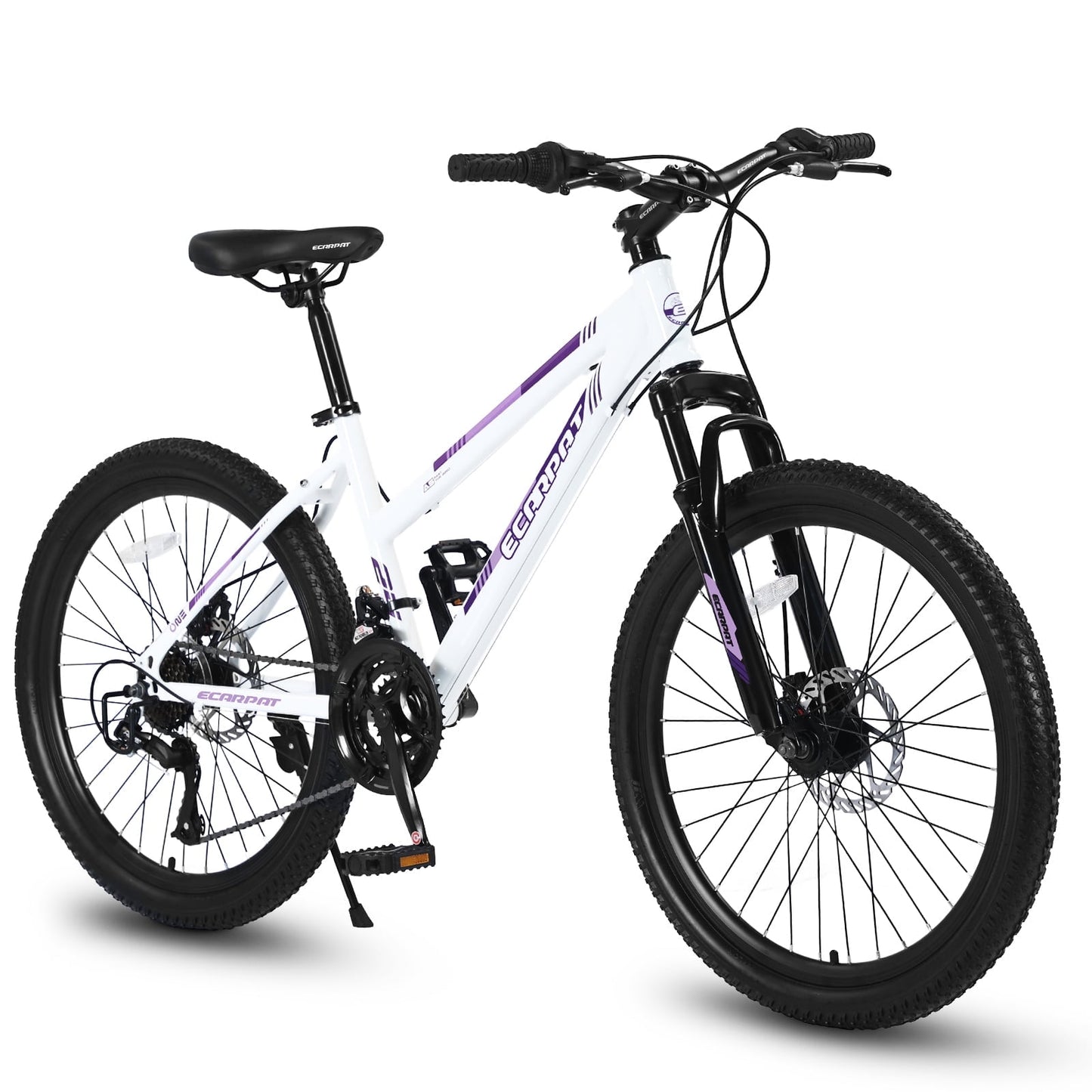 POVANLI 26" Mountain Bike for Teenagers Girls Women, 21 Speeds Mountain Bicycles with Dual Disc Brakes and 100mm Front Suspension, White(Gift)