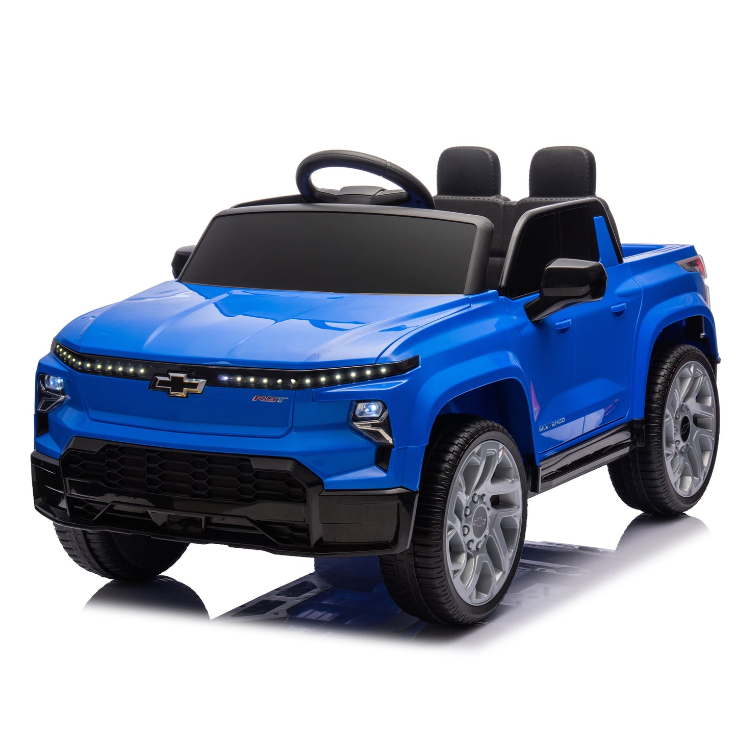 POVANLI Chevrolet Silverado 24V Kids Electric Vehicles Ride on Cars W/Parents Control,Slow start, Two driving modes, 3 Speeds, Power display, Bluetooth, USB, MP3, for Children Ages 2-5, Gift (Blue)