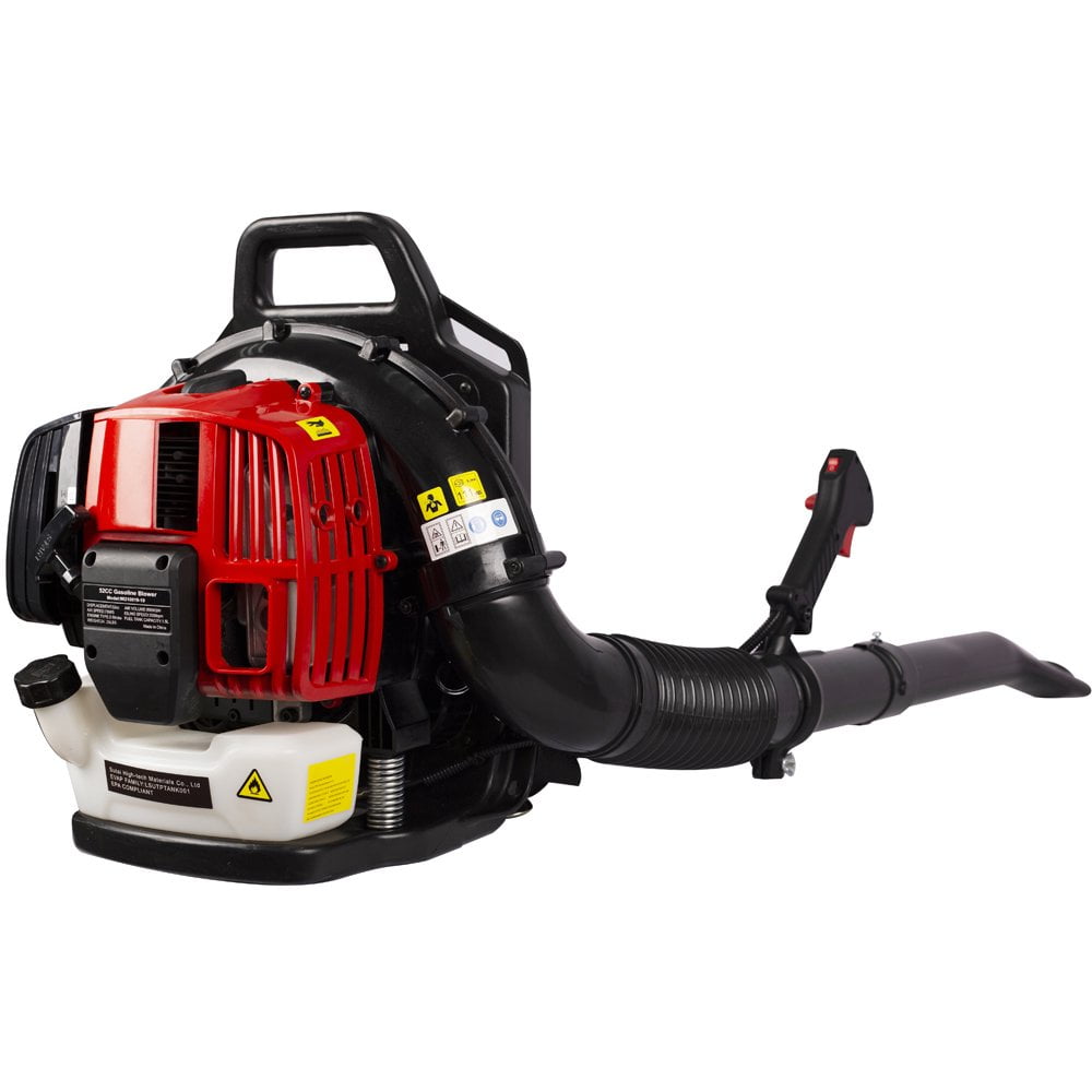 POVANLI Gas Leaf Blower,52CC 2-Cycle Backpack Blower with Extension Tube,Adjustable Strap,524CFM Commercial Blower for Garden,Park,Backyard for Blowing Leaves/Snow/Debris/Dust Cleaning,Red
