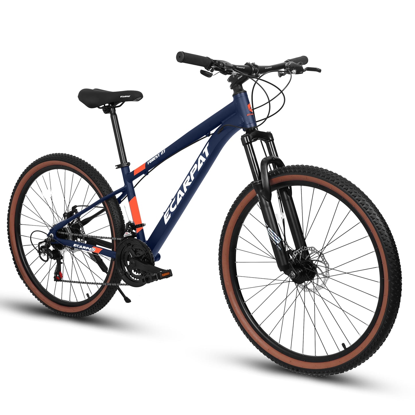 POVANLI 27 inch wheel Mountain Bike Bicycle, Dual Full Suspension, Aluminium Frame for Mens Womens, Go to School/Work with 21-Speed Disc Trail Commuter City Beach Bicycles, Gift(Blue)