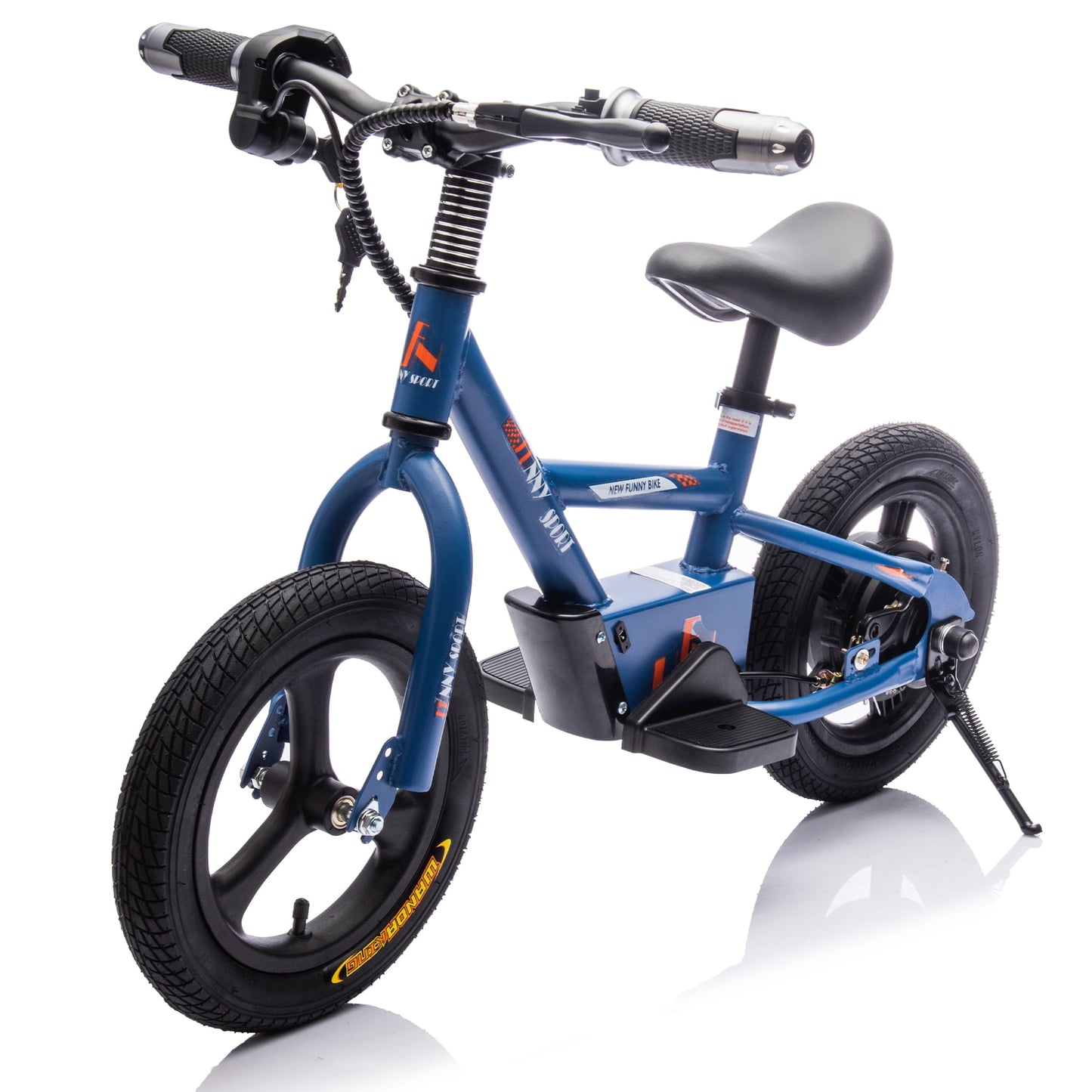POVANLI 24V Kids Ride on Electric Toy Dirt Bike, 150W Electric Balance Bike with Key Start, Slow Start, Power Display, Adjustable Seat Height, Hand-Operated Brakes for 3+ Children Gift (Blue)