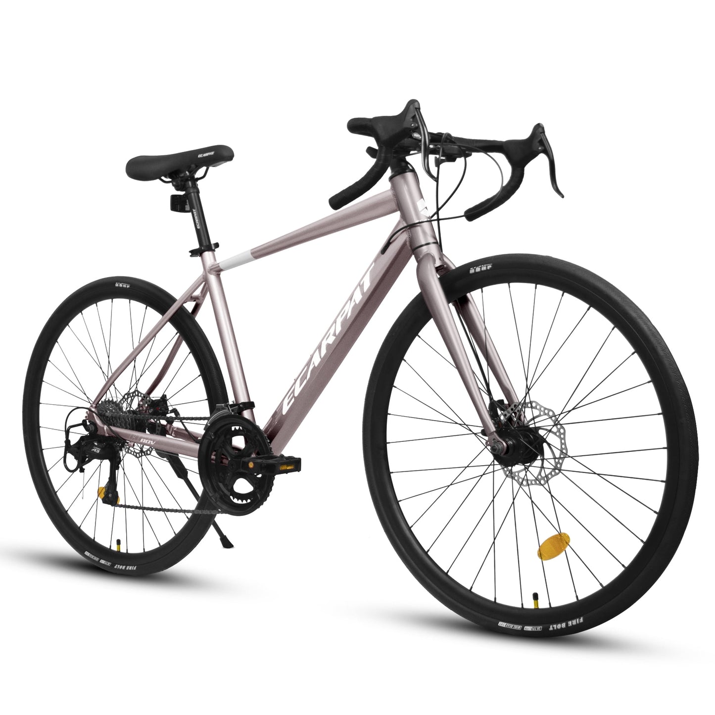 POVANLI 700C Road Bike for women, 16-Speed Outdoor Bike Disc Brakes, Racing Bike Light Weight Aluminum Frame, City Commuting Road Bicycle M Size, Adults ages 14+, Gift(Pink)