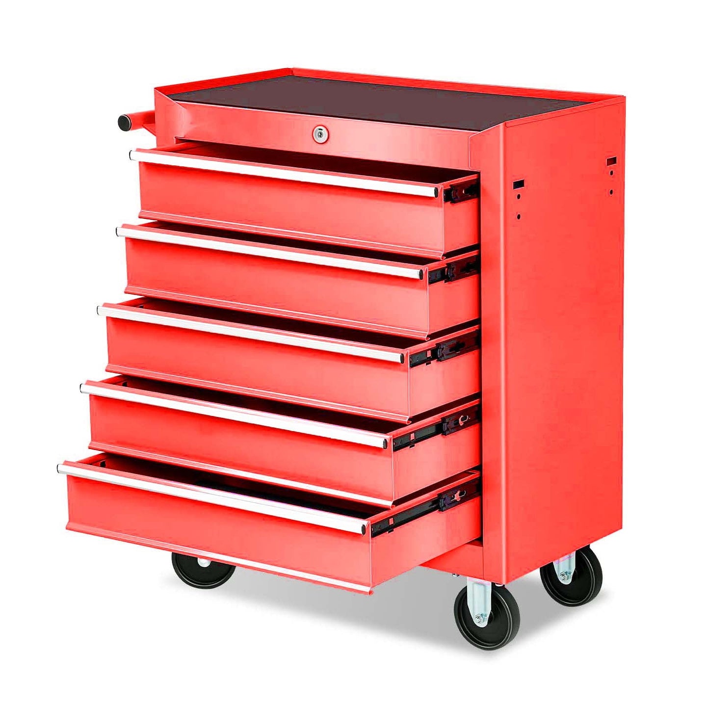 POVANLI 5-Drawer Rolling Tool Chest with Wheels Multifunctional Tool Chest Portable Tool Storage Cabinet with Locking System for Garage Workshop Warehouse Repair Shop