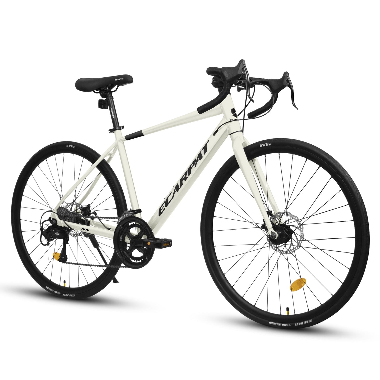 POVANLI 700C Road Bike for women, 16-Speed Outdoor Bike Disc Brakes, Racing Bike Light Weight Aluminum Frame, City Commuting Road Bicycle M Size, Adults ages 14+, Gift(Cream)