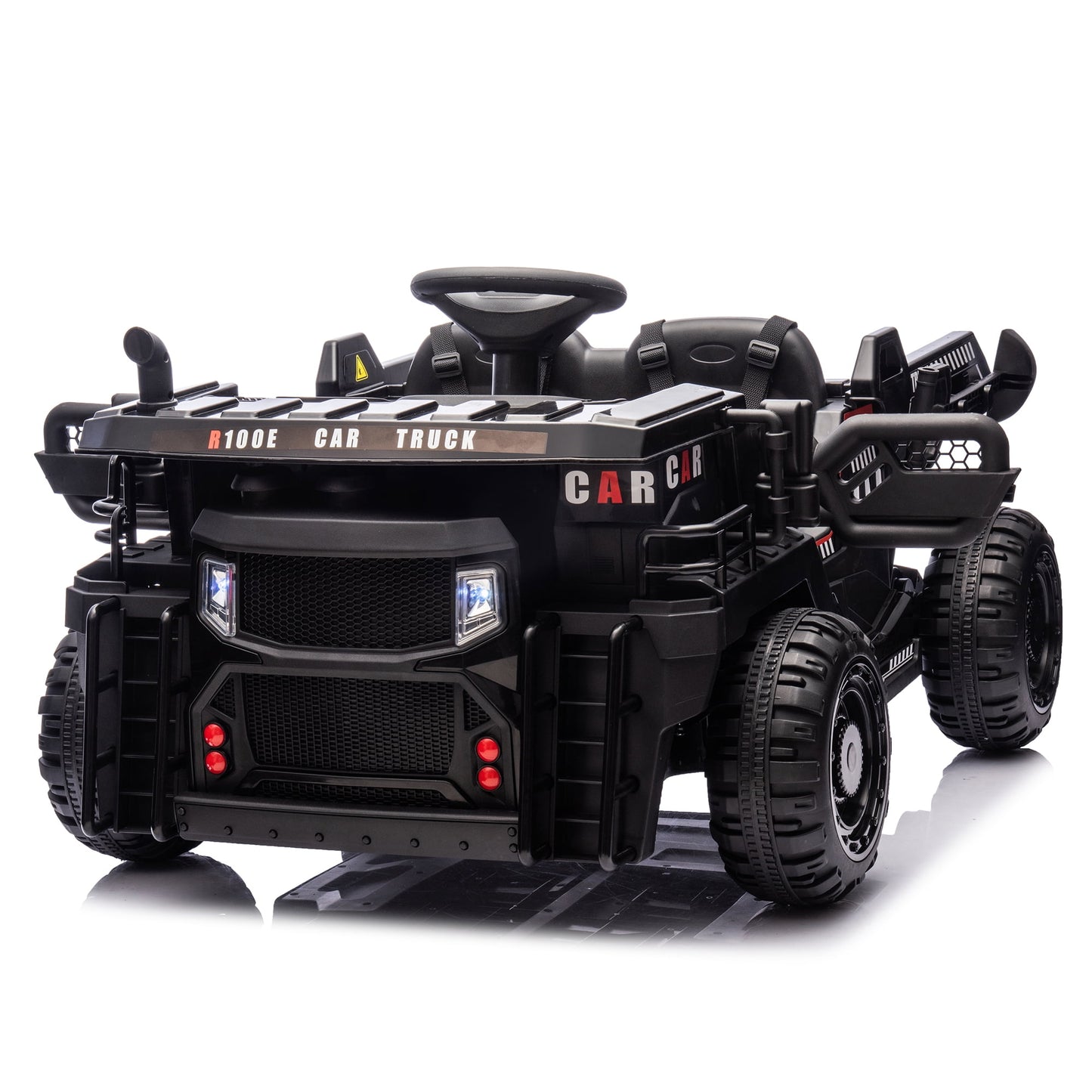 POVANLI 24V 2-Seater Ride-On Kids Electric Construction Car Dumper W/parents control, 400W Motors, Electric Tipping Dump Bed and Shovel, 20" Seat, 4.9MPH Max, Ideal Gift for Kids Aged 3+(Black)