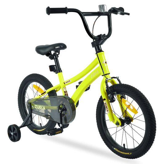 POWANLI 16"Kids Bike, Kids' Bicycle With height-adjustable Saddle and Handlebar for Boys and Girls Age 4-7 Years