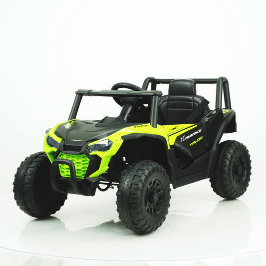 POVANLI 12V Kids Ride On Electric UTV Car W/Parents Remote, Slow start, Two driving modes, Three speeds, Power Display, LED Lights, USB, MP3, Bluetooth for Children Aged 3-5, Gift (Green)