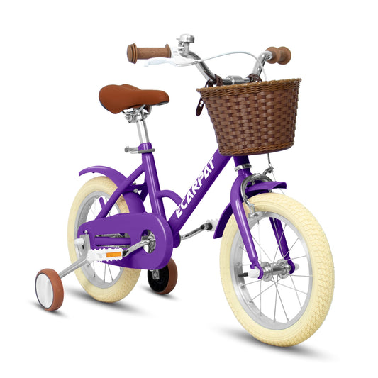 POWANLI 16" Girls Bike for Toddlers and Kids Ages 3-4 Years Old, 1-Speed Child Bicycles With Removable Training Wheels & Baby Toys, Gift first choice(Purple)