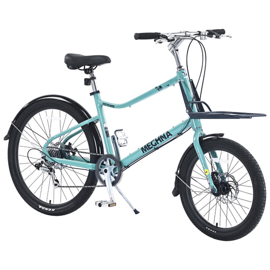 POVANLI 26 Inch Cargo Bike for Women and Men, 7 Speed, Aluminum Alloy Frame, Bicycle Suitable for height 5'4'' - 6'0'' and ages 14 and up, Green (Gift)