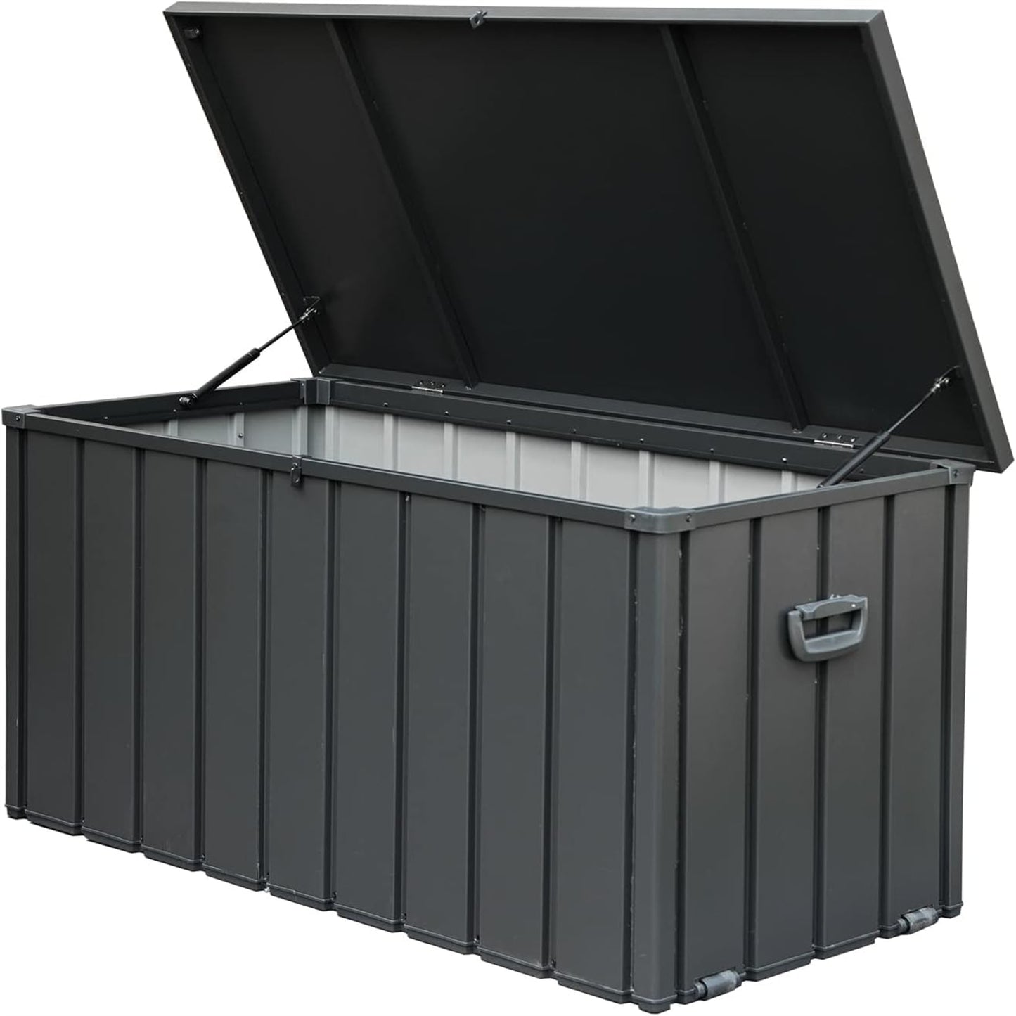 POVANLI 120 Gallon Outdoor Storage Deck Box Waterproof, Large Patio Storage Bin for Outside Cushions, Throw Pillows, Garden Tools and Pool-Supplies, Lockable (Dark Gray)