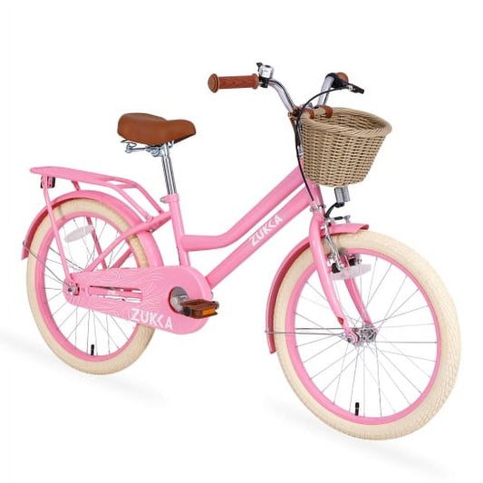 POWANLI  20" Kids Bike for Girls Ages 2-7 Years, Girls Bicycle with Doll Bike Seat, Basket and Streamers, Kids Cycle Bikes, Multiple Colors