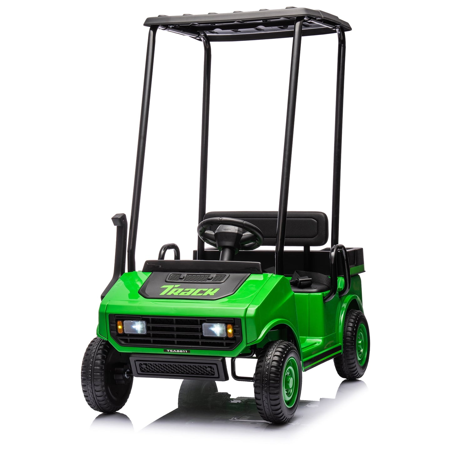 POVANLI 2 Seater 24V Kids Ride on Electric Car W/Parents Remote Control,Dual-Motor Drive,Slow Start,Removable Canopy,Rear Storage Box,LED Lights,MP3,USB,Bluetooth for Children Aged 3-5,Gift(Green)