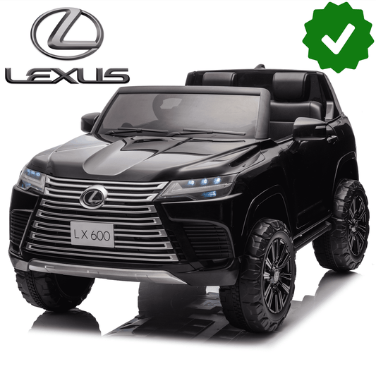 POWANLI 2 Seater 24v Ride On Truck for Kids, LEXUS LX600 Kids Car with Parents Control, Bluetooth, MP3, Music, Adjustable Volume, Power Display-Licensed LEXUS, Silver