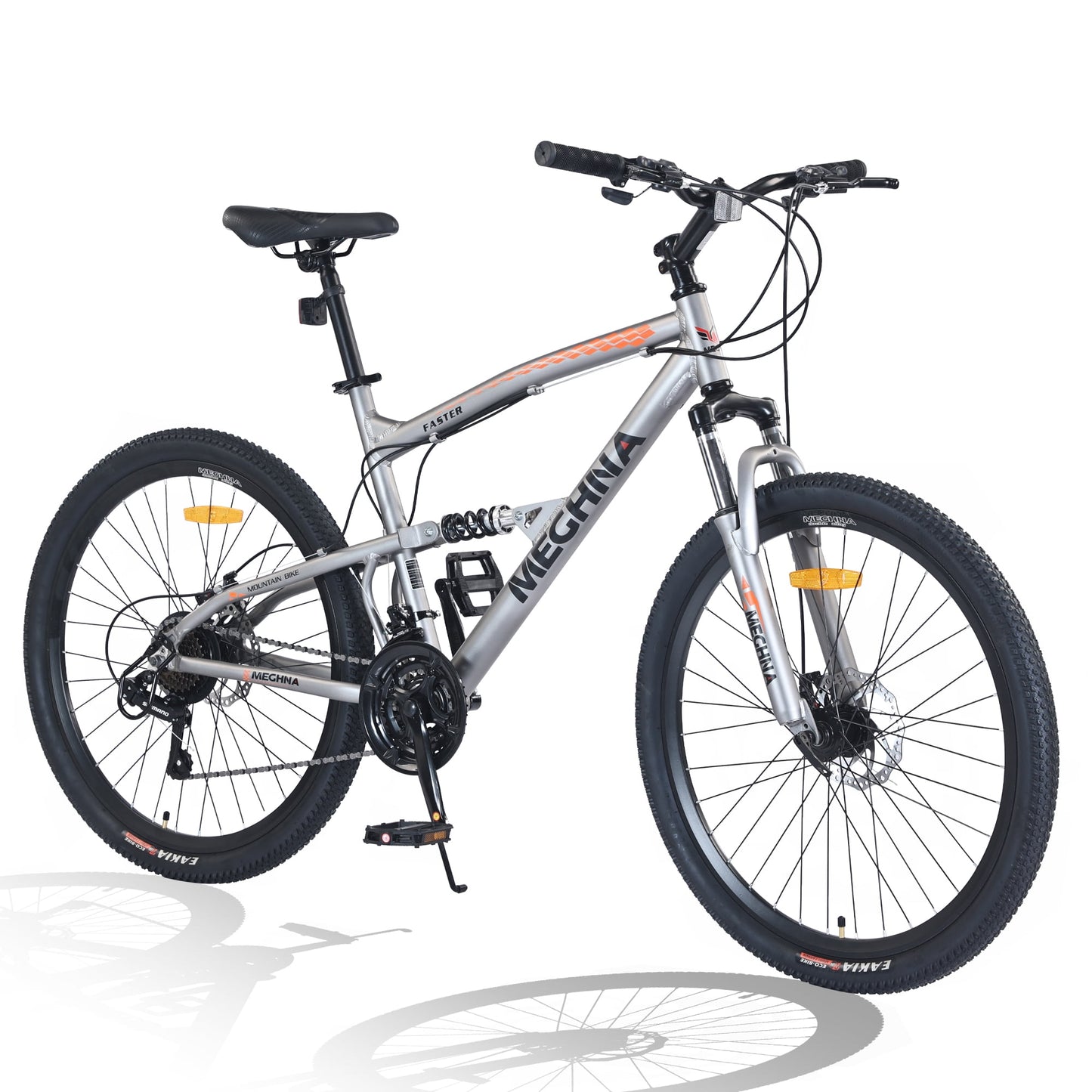 POWANLI 26 inch Mountain Bike 21-Speed Dual Suspension Aluminum Alloy Frame for Boys/Girls/Men/Women,26*2.1 Inflatable rubber tires,85% assembled,Adjustable Seat,Adults ages 14+,Gift(Cyan)