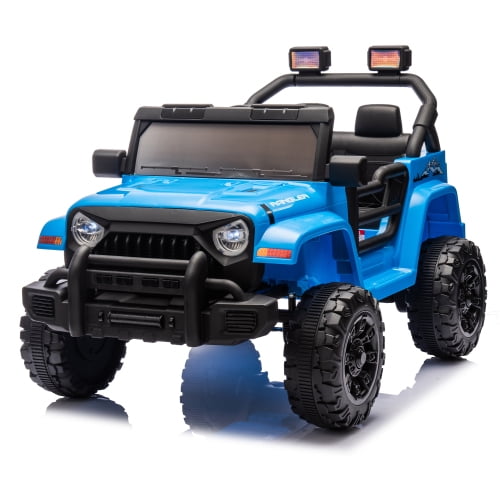 POWANLI 12V Electric Powered Ride on Car for Kids, 2 driving Modes,Kid manual control, W/Parents 2.4G Remote Control, Foot Pedal, USB, MP3, Bluetooth and LED Headlights, Slow start for Kids 3-8, Blue