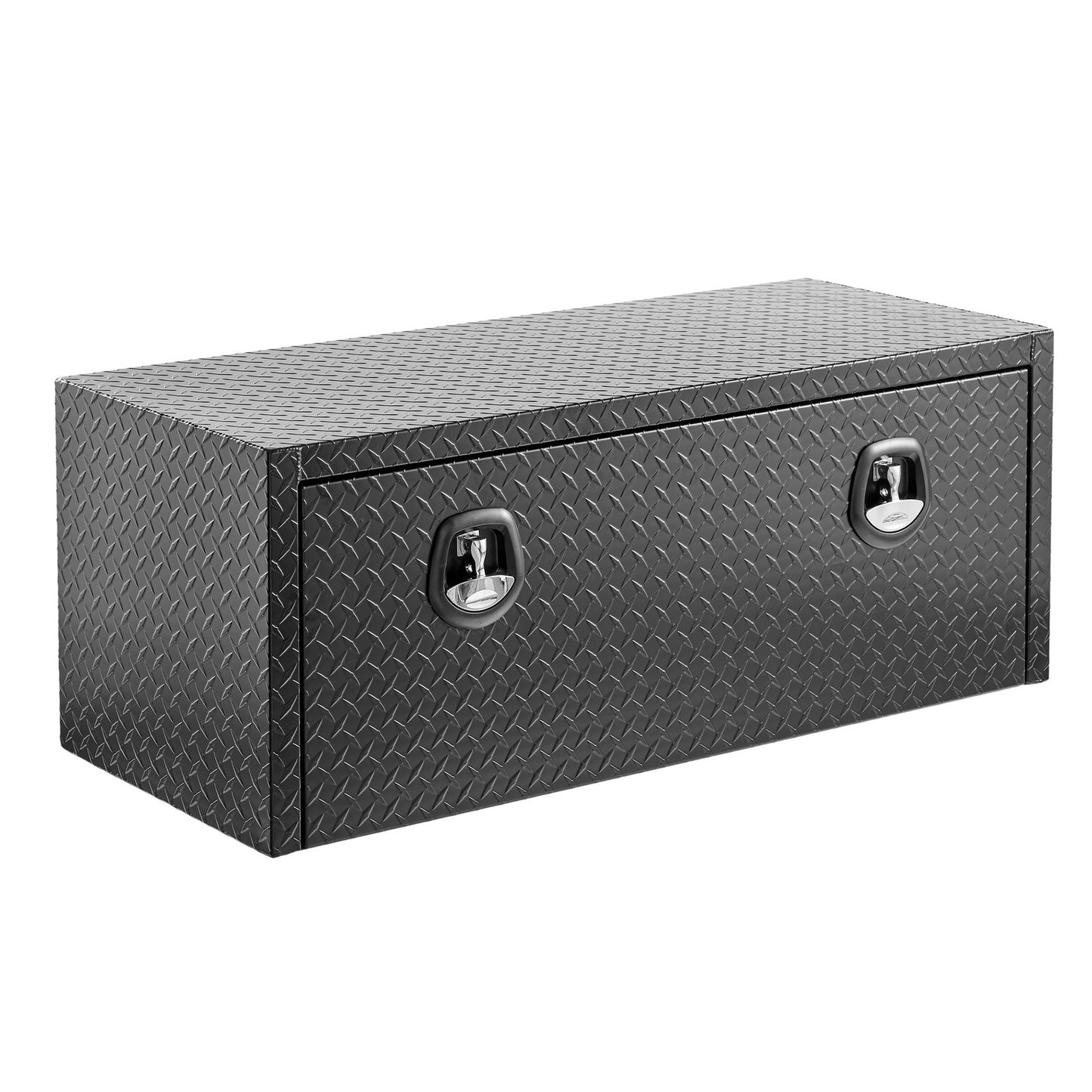 GAKMCIL 48" Heavy Duty Aluminum Diamond Plate Tool Underbody Box, Outdoor Waterproof Square Truck Storage Organizer Chest with Lock and Keys, 40.5lbs Load for Trucks, RVs, ATVs, Trailers, Garages