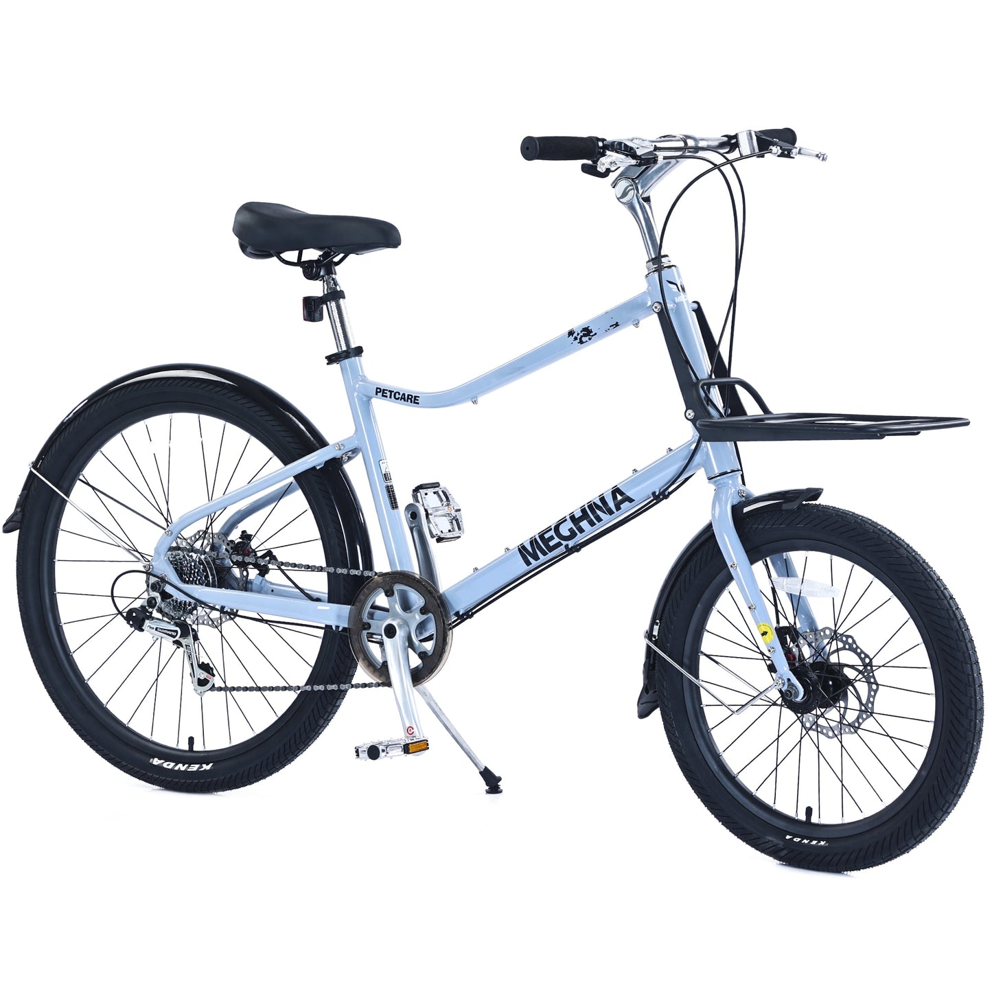 POVANLI 26 Inch Cargo Bike for Women and Men, 7 Speed, Aluminum Alloy Frame, Bicycle Suitable for height 5'4'' - 6'0'' and ages 14 and up, Blue (Gift)