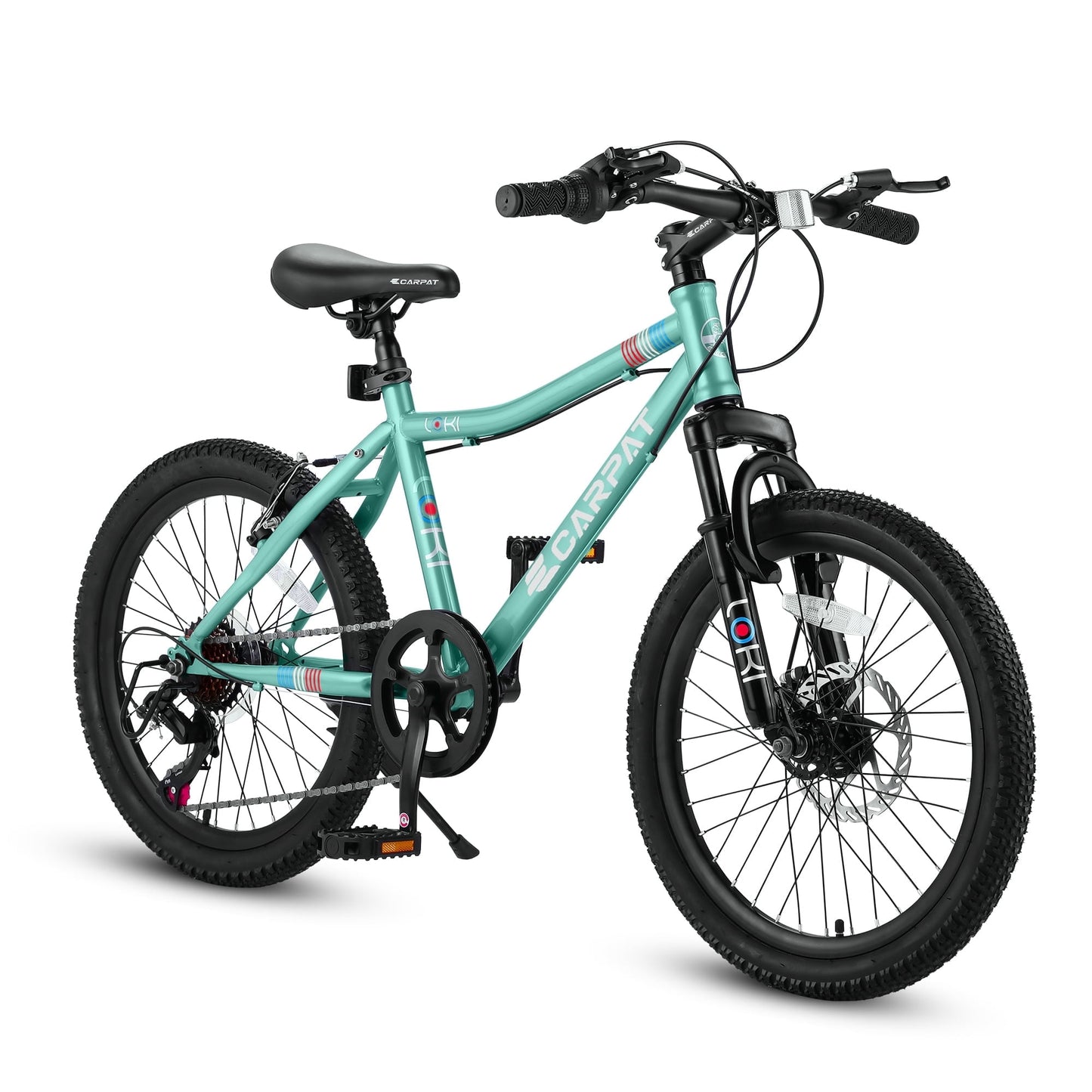 POWANLI 20"Kids Bike, Kids' Bicycle With 7 Speed for Boys Girls Age 7-10 Years Green