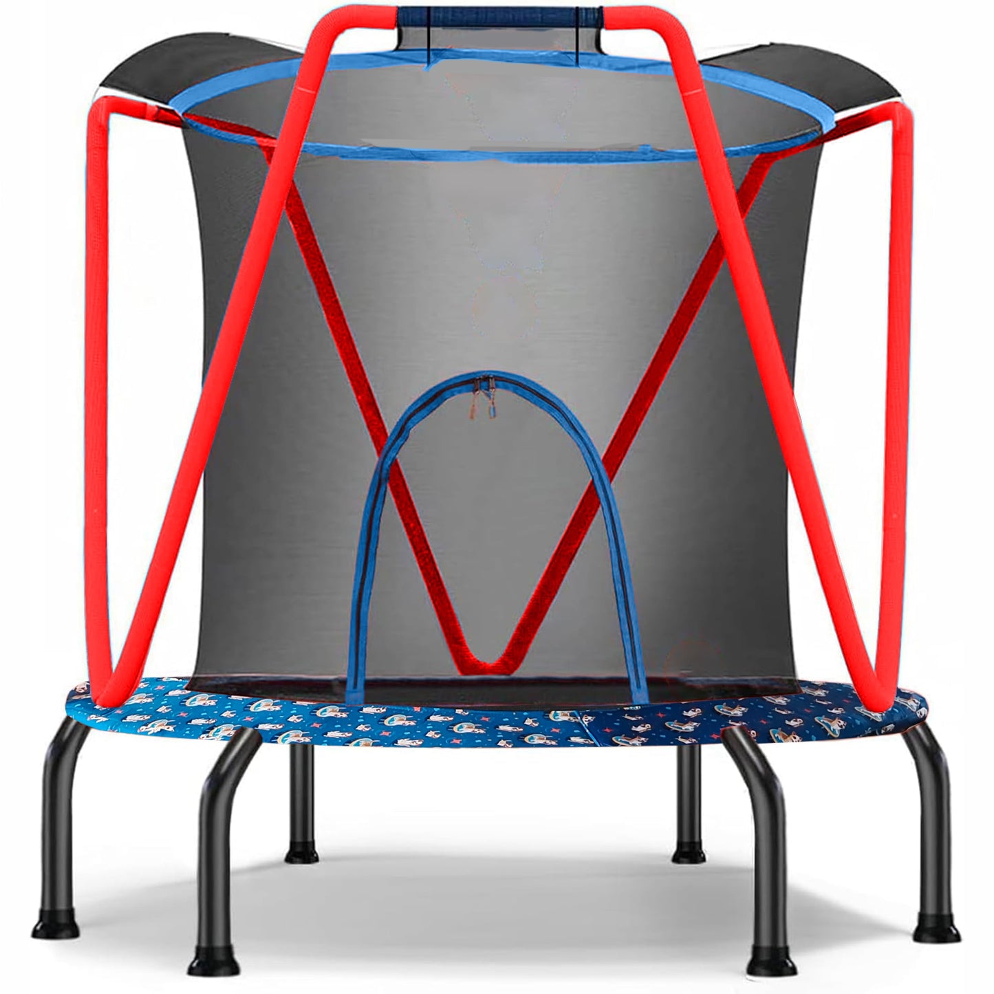 POWANLI 5.5FT Trampoline for Kids, 66" Indoor and Outdoor Toddler Trampoline with Heighten Net and No-Gap Design, Small Recreational Trampoline for Baby, Toddlers and Kids,Gift (Blue)