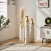 GAKMCIL Floor Metal Vases Decorated White Metal Vases Gorgeous Home Decoration Large Glazed Metal Vases (Set of 3,33.5 ", 28.7 ", 24 "H) (White) (Gift)