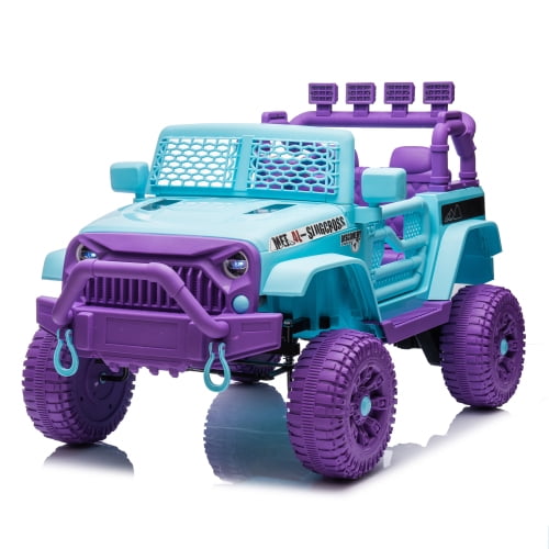 POWANLI 24V Ride on Truck Car,400W Electric Powered Ride on Toys for Kids,2 driving Modes, Kid manual control,W/Parents 2.4G Remote Control,3 Speeds, LED Lights,MP3, Bluetooth,for kids 3-8,Purple