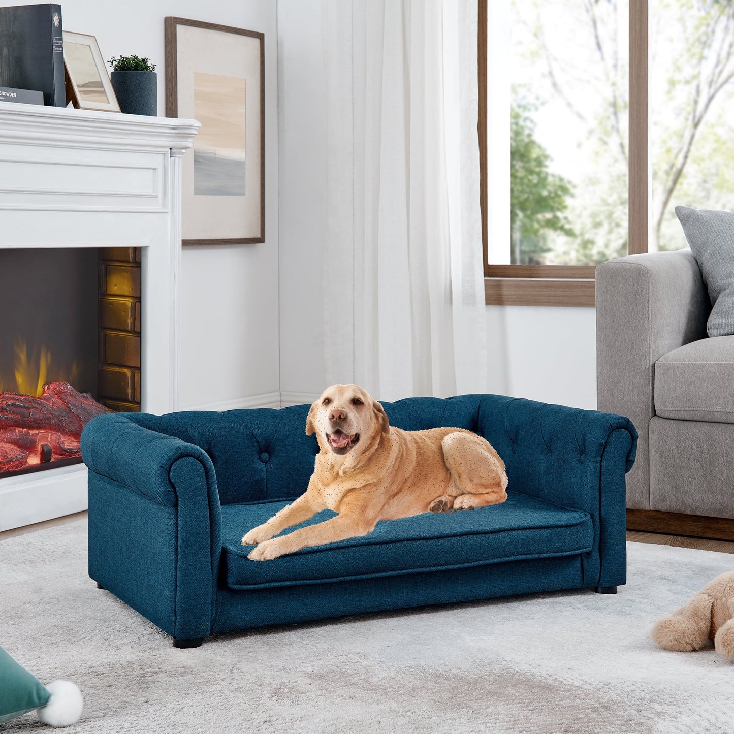 GAKMCIL Sofa Dog Bed-Ultra Comfortable Dog Beds for Medium and Large Dogs,Modern and Stylish Pet Bed/Dog Couch Blue
