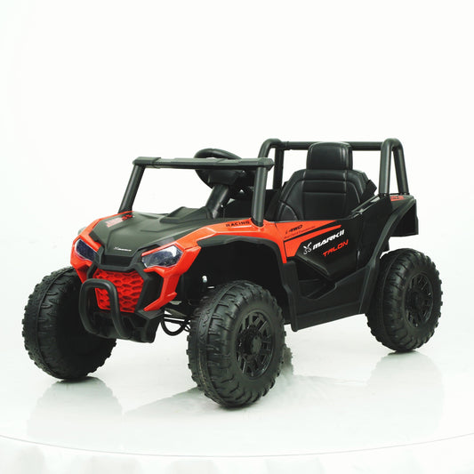 POVANLI 12V Kids Ride On Electric UTV Car W/Parents Remote, Slow start, Two driving modes, Three speeds, Power Display, LED Lights, USB, MP3, Bluetooth for Children Aged 3-5, Gift (Red)
