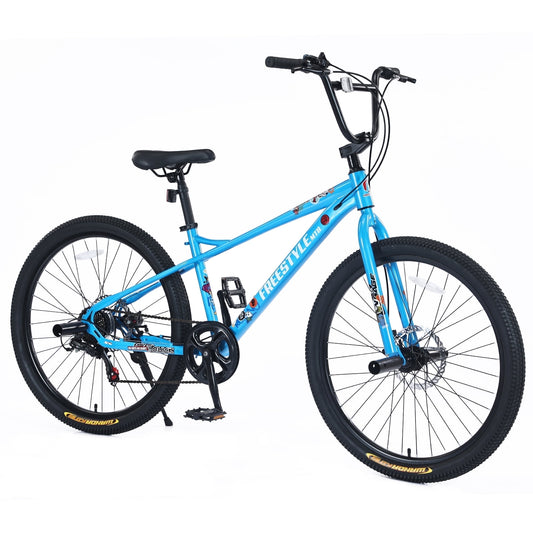 POVANLI 26 Inch Adult Bike, Freestyle Carbon Steel Youngster Bicycle