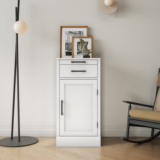 GAKMCIL Stackable Modular Wine Cabinets, Wine Bar Cabinet with Hutch - Spacious Drawers & Shelves for Dining, Living, or Home Office (White) (17.80 L * 15.95"W * 35.43"H)