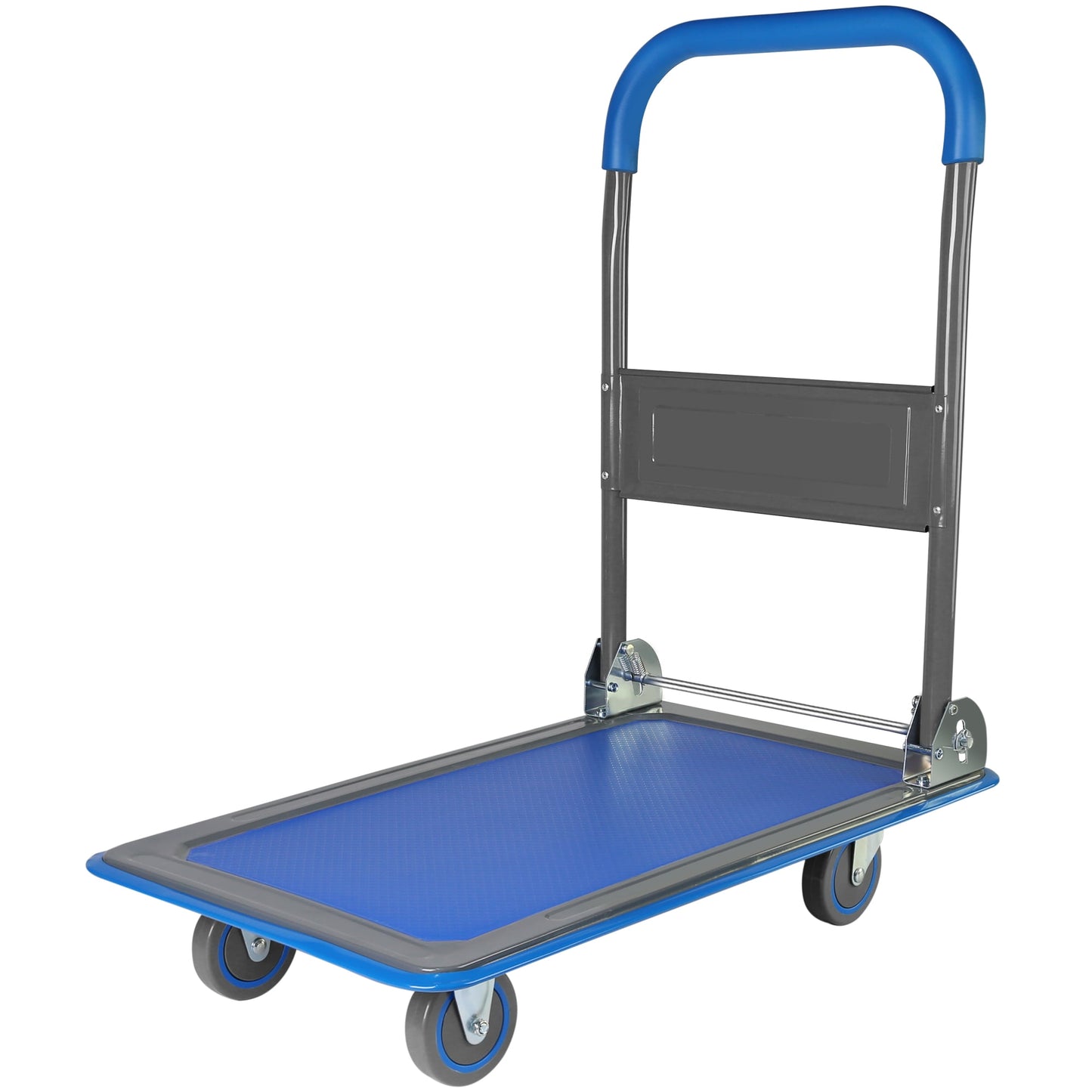 POWANLI Foldable Platform Truck, Push Dolly 330 LBS Weight Capacity, 360 Rolling, Folding Hand Truck for Luggage, Travel, Office, House (Blue and Black) (28.7" x 19" x 32.5")