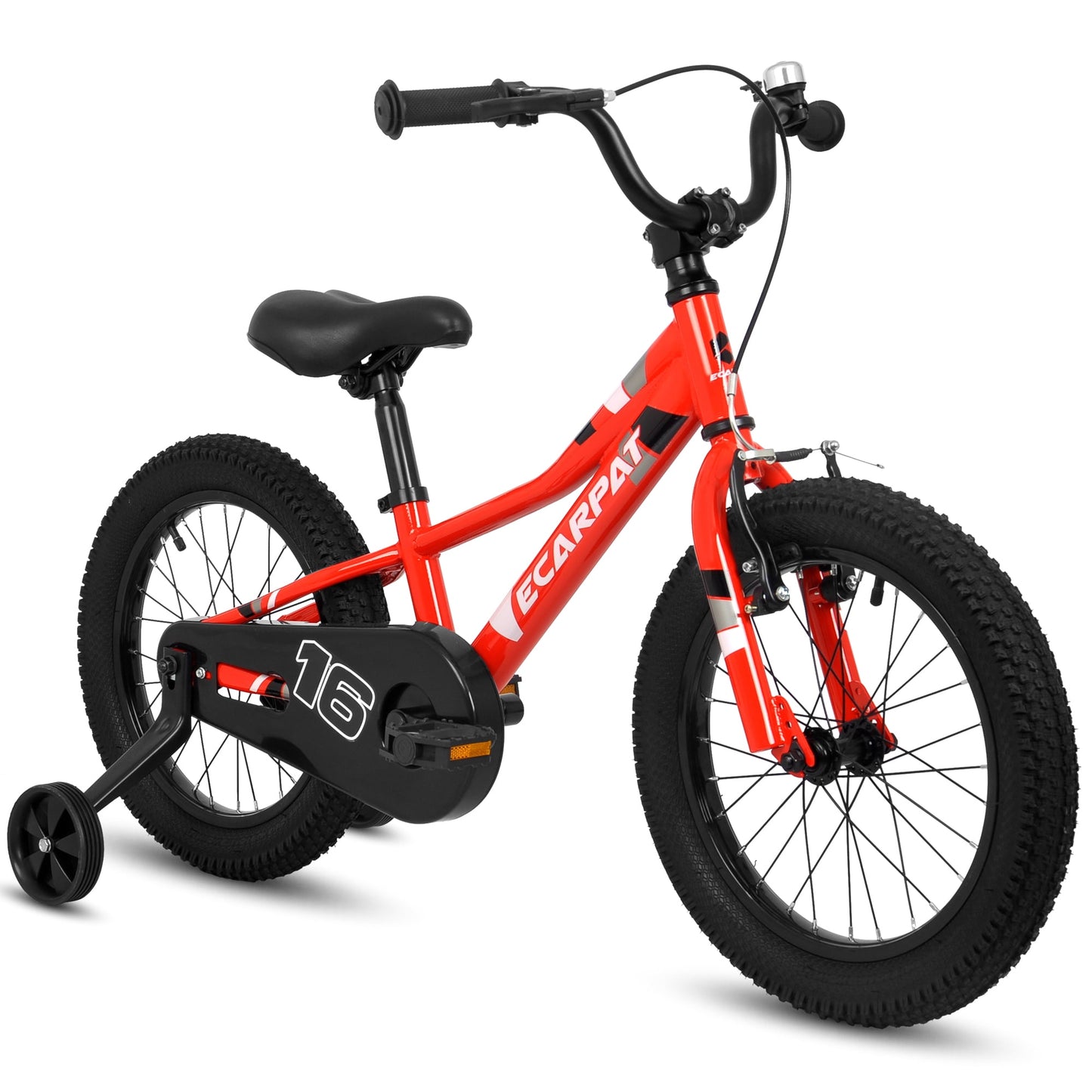 POWANLI 16“ Kids Bike for Boys Girls Ages 4-8 Years, Lightweight Alloy Frame Bicycle, Disc Adjustable Handlebar Training Wheels,Front V Brake, Rear Holding Brake