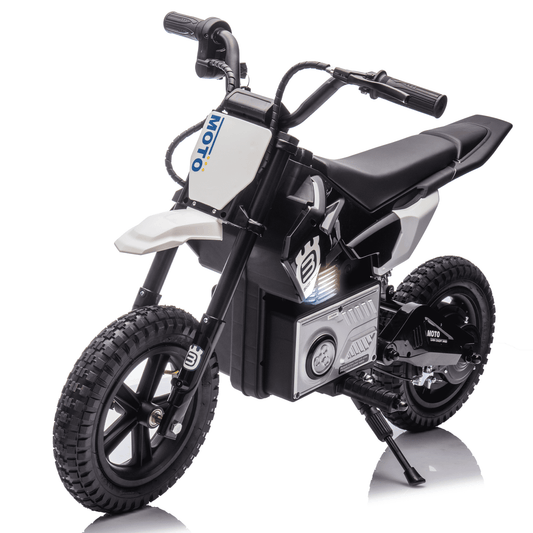 POVANLI 24V Kids Ride On Electric Toy Motocross Motorcycle,200W High Speed Hub Motor,shock absorber,Slow Start,Adjustable speed,LED breath lamp,Bluetooth,Music,Horn for children Aged 5-15(Black)