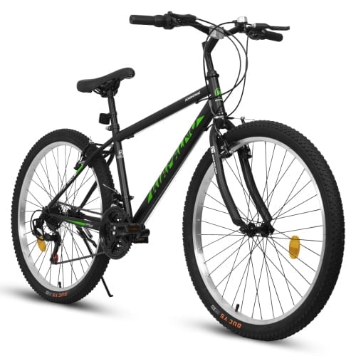 POVANLI 26" Mountain Bike,21-Speed Dual V-Brake Mountain Bike,Ergonomic High-Carbon steel Frame Black
